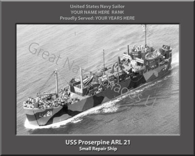 USS Proserpine ARL 21 Persoalized Navy Ship Photo