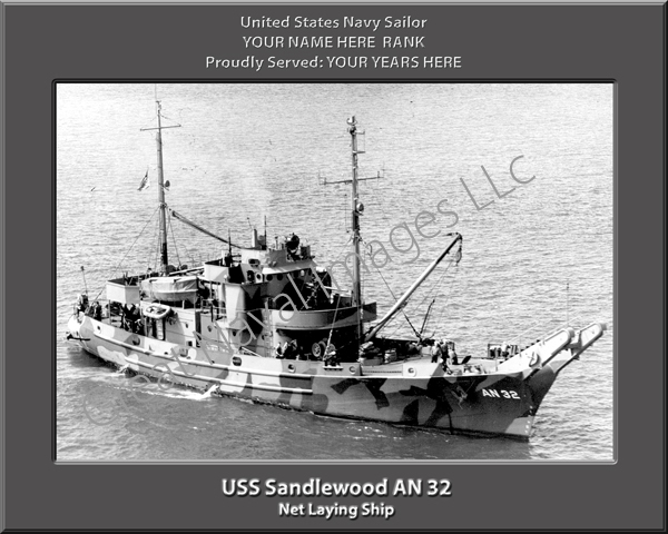 USS Sandlewood AN 32 Personalized Navy Ship Photo