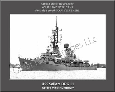 USS Sellers DDG 11 Personalized Navy Ship Photo