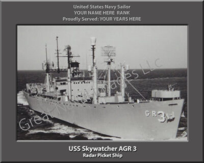 USS Skywatcher AGR 3 Personalized Navy Ship Photo