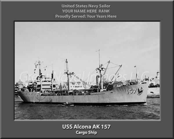USS Alcona AK 157 Personalized Navy Ship Print