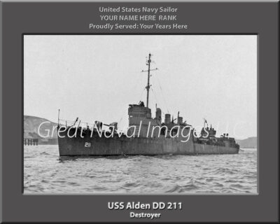 USS Alden DD 211 Personalized Navy Ship Print