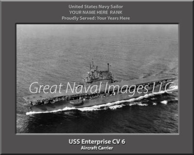 USS Enterprise CV 6 Personalized Navy Ship Print