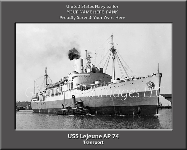 USS Lejeune AP 74 Personalized Navy Ship Print