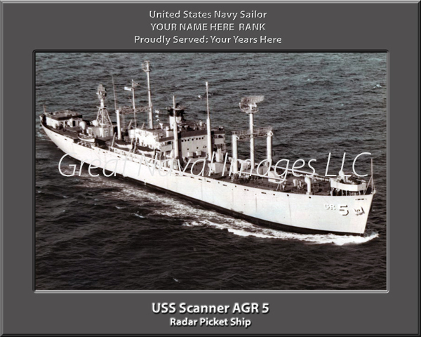 USS Scanner AGR 5 Personalized Navy Ship Print