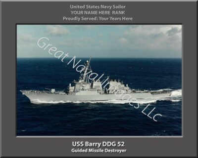USS Barry DDG 52 Personalized Navy Ship Photo
