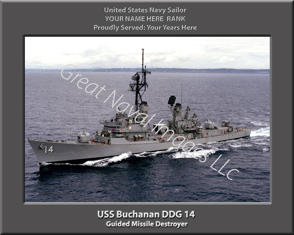 USS Buchanan DDG 14 Personalized Navy Ship Photo