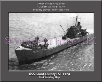 USS Grant County LST 1174 Personalized Navy Ship Photo