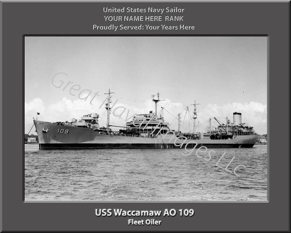USS Waccamaw AO 109 Personalized Navy Ship Photo