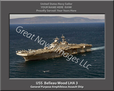 USS Belleau Wood LHA 3 Personalized Navy Ship Photo