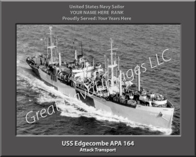 USS Edgecombe APA 164 Personalized navy photo