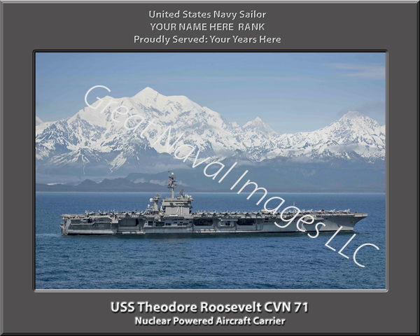 USS Theodore Roosevelt CVN 71 Personalized Navy Ship Photo