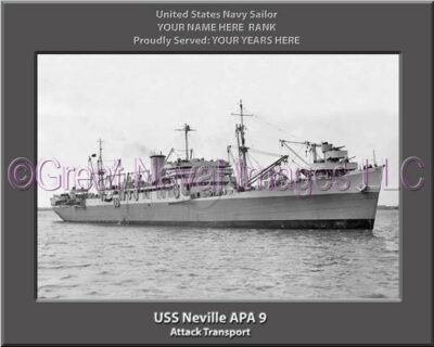 USs Neville APA 9 Personalized Navy Ship Photo