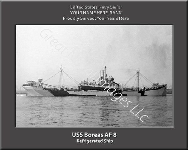 USS Boreas AF 8 Personalized Navy Ship Photo
