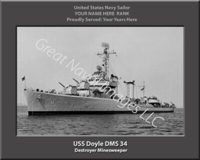 USS Doyle DMS 34 Personalized Navy Ship Photo