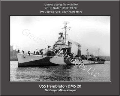 USS Hambleton DMS 20 Personalized Navy Ship Photo