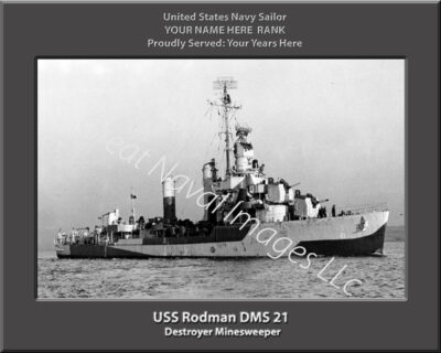 USS Rodman DMS 21 Personalized Navy Ship Photo
