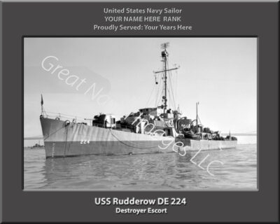 USS Rudderow DE 224 Personalized Navy Ship Photo
