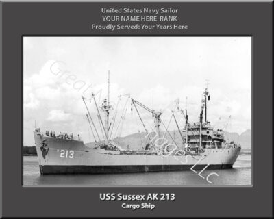 USS Sussex AK 213 Personalized Navy Ship Photo
