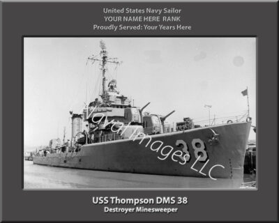 USS Thompson DMS 38 Personalized Navy Ship Photo