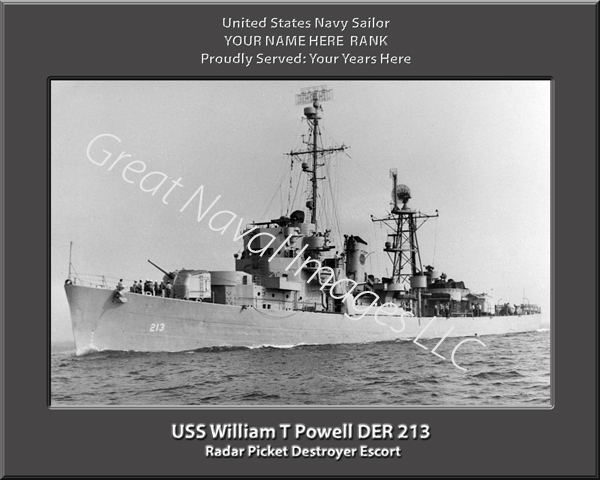 USS William T Powell DER 213 Personalized Navy Ship Photo