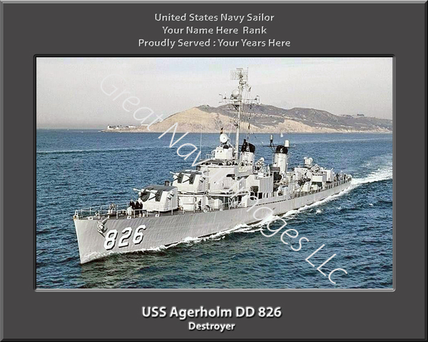 USS Agerholm DD 826 Personalized Navy Ship Photo