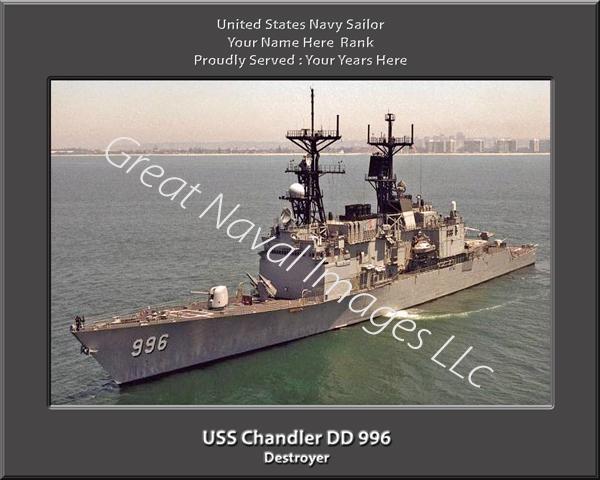 USS Chandler DD 996 Personalized Navy Ship Photo