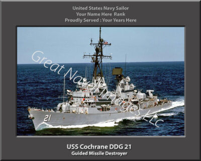 USS Cochrane DDG 21 Personalized Navy Ship Photo