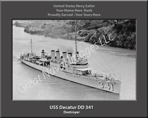 USS Decatur DD 341 Personalized Navy Ship Photo