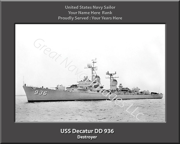 USS Decatur DD 936 Personalized Navy Ship Photo
