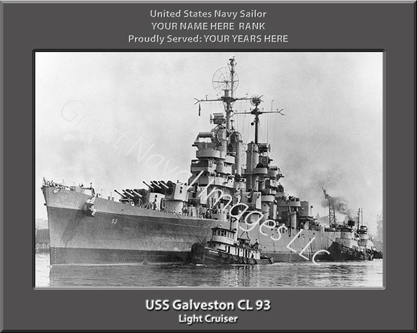 USS Galveston CL 93 Personalized Navy Ship Photo