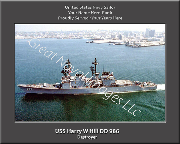 USS Harry W Hill DD 986 Personalized Navy Ship Photo