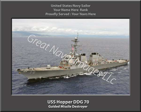 USS Hopper DDG 70 Personalized Navy Ship Photo