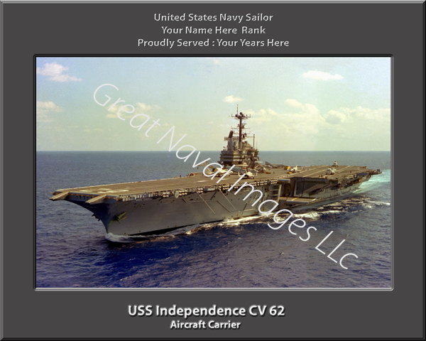 USS Independence CV 62 Personalized Navy Ship Photo