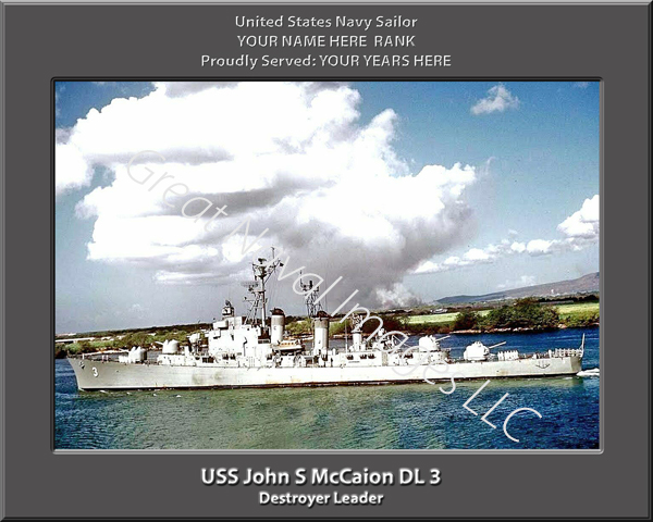 USS John S McCain DL 3 Personalized Navy Ship Photo