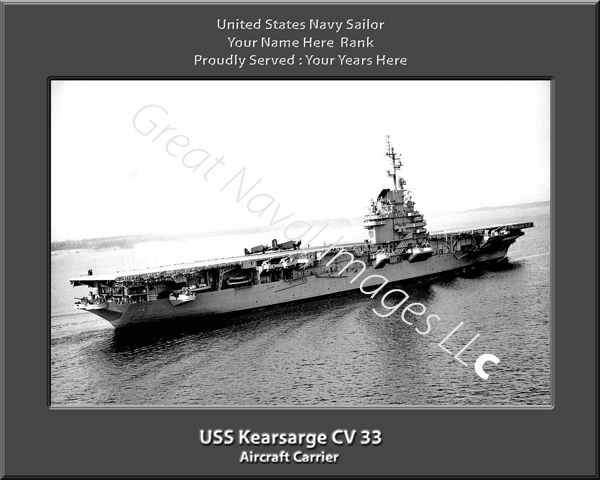 USS Kearsarge CV 33 Personalized Navy Ship Print