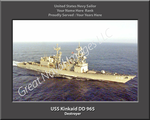 USS Kinkaid DD 965 Personalized Navy Ship Print