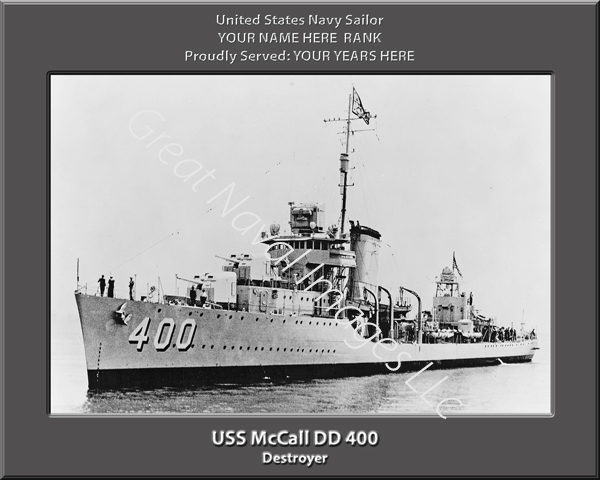 USS McCall DD 400 Personalized Navy Ship Photo
