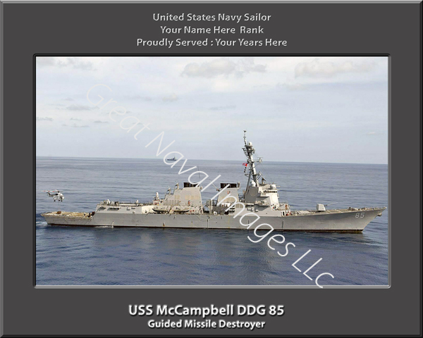 USS McCampbell DDG 85 Personalized Navy Ship Photo