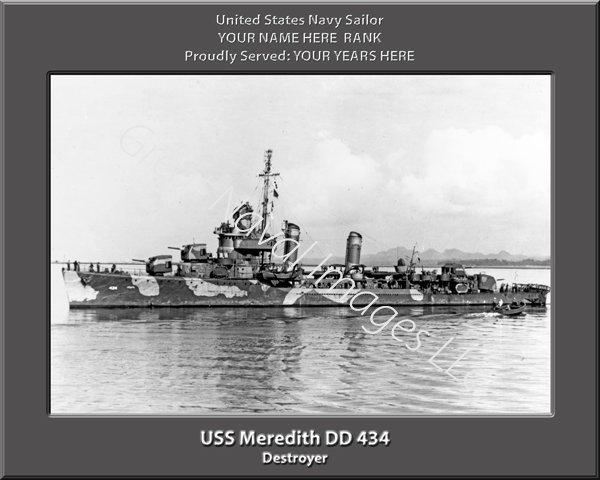 USS Meredith DD 434 Personalized Navy Ship Photo