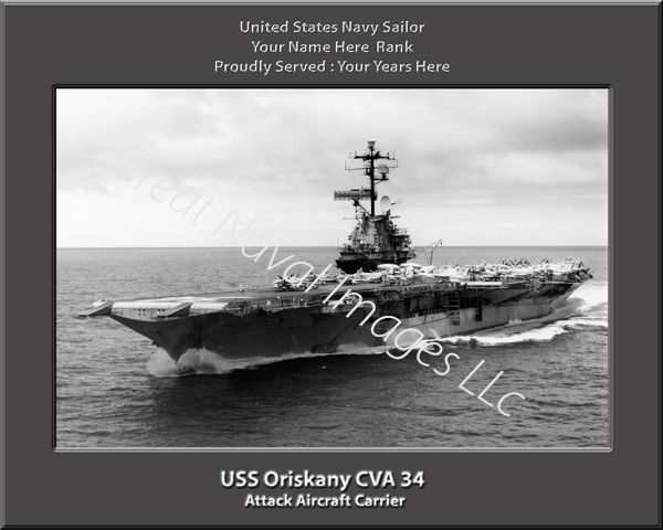 USS Oriskany CVA 34 Personalized Navy Ship Photo