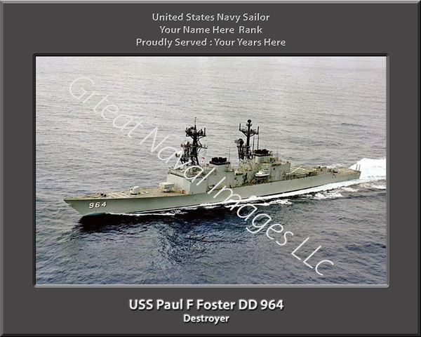 USS Paul F Foster DD 964 Personalized Navy Ship Photo