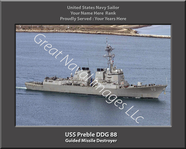 USS Preble DDG 88 Personalized Navy Ship Photo
