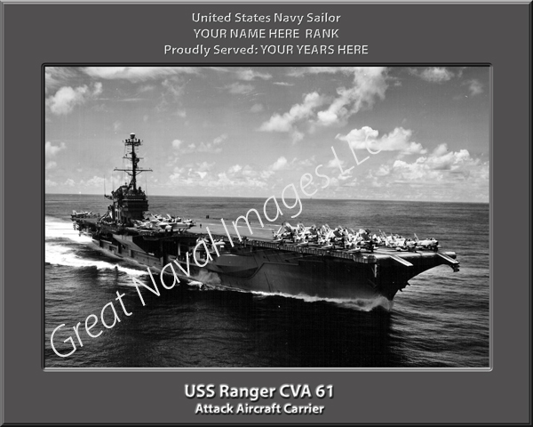 USS Ranger CVA 61 Personalized Navy Ship Photo