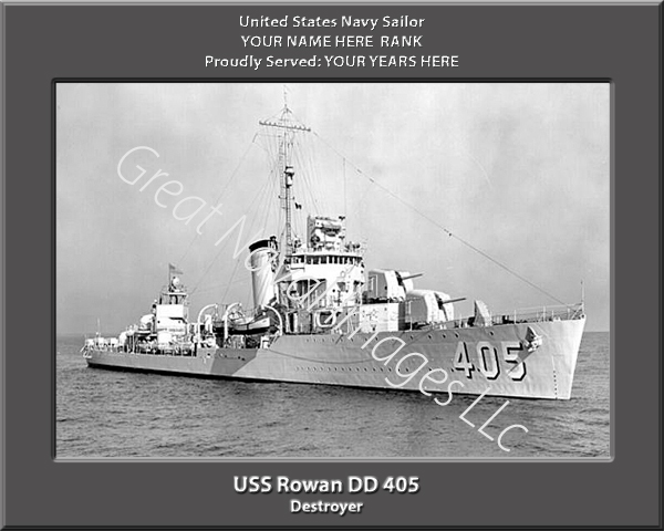 USS Rowan DD 405 Personalized Navy Ship Photo