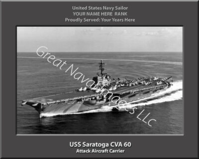 USS Saratoga CVA 60 Personalized Navy Ship Photo