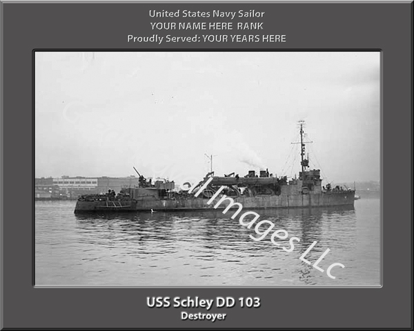 USS Schley DD 103 Personalized Navy Ship Photo
