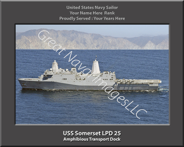 USS Somerset LPD 25 Personalized Navy Ship Photo