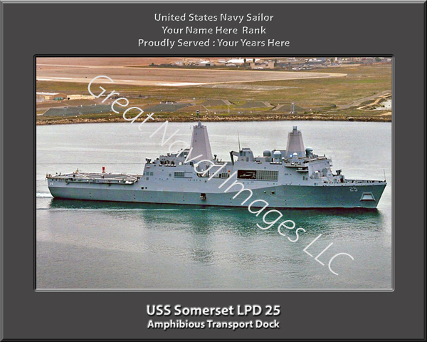 USS Somerset LPD 25 Personalized Navy Ship Photo