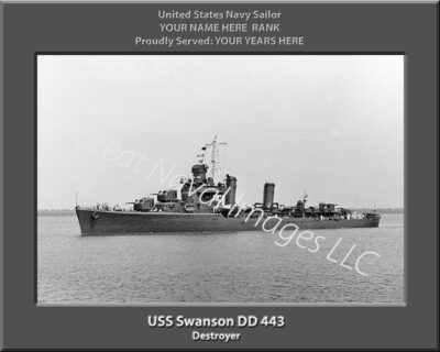 USS Swanson DD 443 Personalized Navy Ship Photo